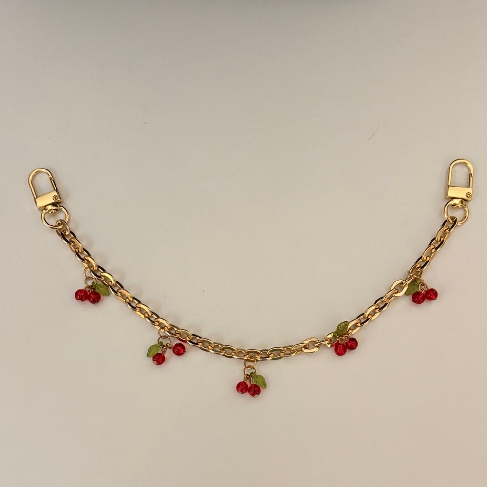 Cherry and Gold Bag Chain - Picture 2 of 2
